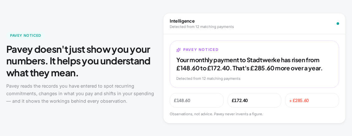Pavey financial insight view